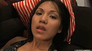 Bald Guy Fucks Lana Violet On The Couch Making Her Moan With Wet Pussy Riding