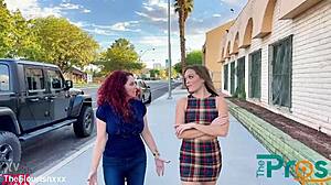 Sports Reporter Katie Kush Gets Caught Up in Interracial Petite Tits Rimjob Threesome