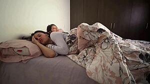 Lesbians Snuggle In Bed And Touch Their Asses In Homemade Colombian Video With Groping And Masturbation