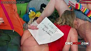 Hey, is Sesame Street turning wild with freeuse CNC mom in a threesome?