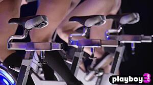 sexy big ass redhead milf stewart posing for playboy after workout