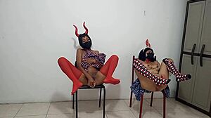 We Love Spreading Vaginas With Delicious Dildos As Horny Masked Sluts