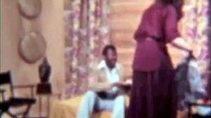 Vintage dark lantern entertainment presents classic London interracial with hairy pussy and big black cock action.