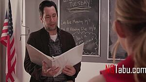 i can't believe this tiny cheerleader is fulfilling my wildest teacher fantasies on the desk