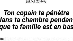 Ton copain te prend en silence pendant que ta famille est en bas, petit ami sexe chuchoté prise de risque tendre puis intense gémissements 😏