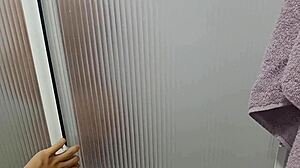 i masturbate watching my stepsister shower. she discovers me and gets hot with my cock