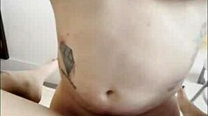 what if this tattooed brunette gets bent over for doggystyle with natural big tits and small waist