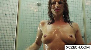 Super erotic shower reveals super hot woman bathing sensually at xczech com