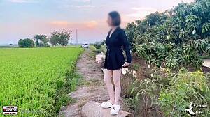 Young Teen Couple Fucking Hard In Rice Field Outdoors!