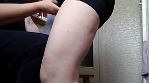 Amateur lesbians enjoy threesome masturbation in kitchen with orgasmic moans