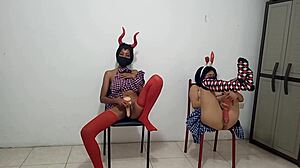 We Love Spreading Vaginas With Delicious Dildos As Horny Masked Sluts