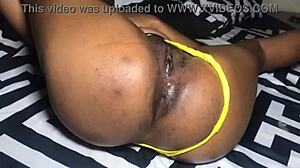 This fresh Naija girl explores her solo masturbation routine with natural big tits and small waist. She teases her pussy in close-up for an intense orgasm build-up.