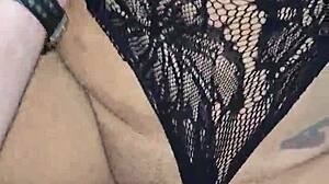 Wife with huge natural tits and tattoos sucks cock expertly to pump out milk like a whore