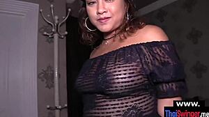 Chubby amateur Thai chick experiences deep pussy creampie action