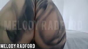 Slutty milf with big fake tits and shaved pussy twerks and teases in homemade video