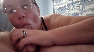 gave this guy head for the first time after my new piercings and it was a chubby bbw amateur blowjob with big cock 😏