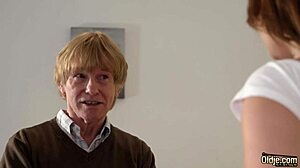 Hey, check out this super hot teen giving an epic blowjob to an old grandpa before he licks her clit and fucks her pussy hard until she swallows his cum