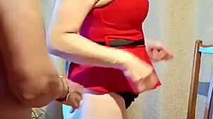 Mi maestra in short red dress shows her vagina and I can't resist so we end up fucking with deepthroat and doggystyle