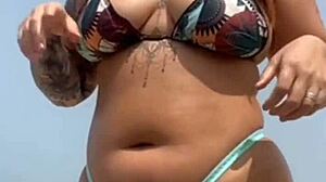 Found a fan on the beach and let him apply sunscreen leading to swollen pussy action.