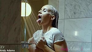 Big Tits Busty Pornstar Wet Tshirt In The Shower Australian Babe