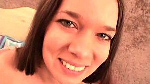 Devon Long in stockings fucks glass dildo, gives BJ, gets fucked 🍆💦