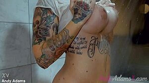 Big Tits Busty Pornstar Wet Tshirt In The Shower Australian Babe