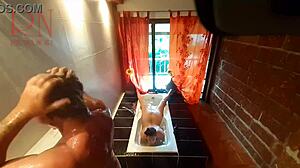 Watch This Voyeur Housewife Shave Her Pussy In The Bath!