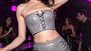 hey, check out this dirty after work tease in leather boots and skirt outdoors 😏 part 1 with ai illustrated dancing