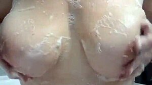 brunette british milf wives dive into juicy curvy fun in the bath