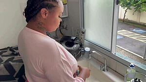 bbw with big ass calls me for help and i leave her chubby body satisfied