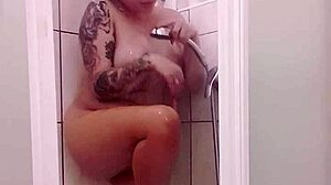 i'm so horny takin' a shower as sexy babe with big tits and wet ass...