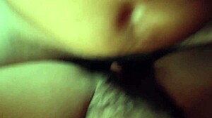 Missionary Rubbing Erect Cock On Hairy Pussy Lips With Big Clit