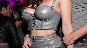 hey, check out this dirty after work tease in leather boots and skirt outdoors 😏 part 1 with ai illustrated dancing