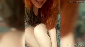 Redhead Teases with Puffy Nipples and Amazing European Accent