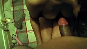 Blowjob from wife features gentle sucking and deepthroat action in intimate homemade setting