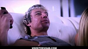 in this usedteen 18+ scene, freeuse petite 18+ blonde teen stepsister chloe temple and big tits stepmom artemisia love get freely used by big cock stepson johnny palms