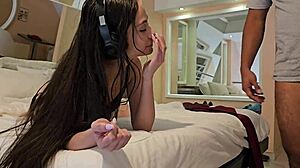 Beautiful white whore comes into my house just to fuck me hard