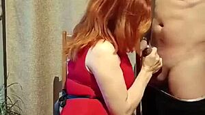 Mi maestra in short red dress shows her vagina and I can't resist so we end up fucking with deepthroat and doggystyle