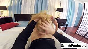 Sarah the blonde milf enjoys hot pov massage leading to intense fucking and cumshot on tits 💆‍♀️🍆