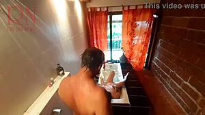 Watch This Voyeur Housewife Shave Her Pussy In The Bath!