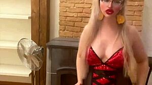 Blonde Belly Dancer in Glasses Performs to Findom Goaldigger Song