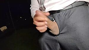 Why does brazilian boss yuri gaúcho exhibit huge cock and jerk off publicly until cumming hard?