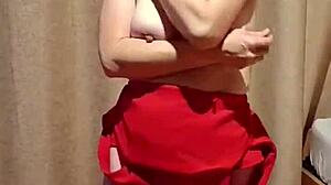 Mi maestra in short red dress shows her vagina and I can't resist so we end up fucking with deepthroat and doggystyle