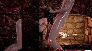 slave anime girl fukada aya gives intense sitting handjob to big dick then sloppy mouth fuck in 3d hentai!