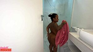 hey, check this brazilian midget heating up the bath with two guys in a wild threesome