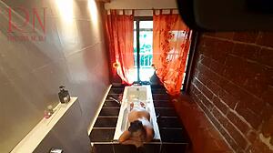 Watch This Voyeur Housewife Shave Her Pussy In The Bath!