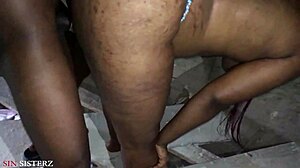 Hidden room sex on the wood for a long time! Can this ebony milf handle the big black cock in doggystyle and missionary?