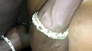 I start with horny masturbation and fingering my shaved ebony pussy in the kitchen. Then the young homemade creampie hits with that big black cock pounding hard.