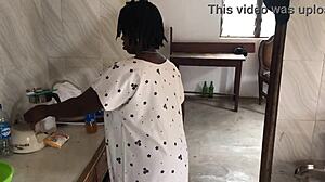 Oh, come on, let's do this kitchen freestyle sex with the sexy ebony house maid and her big black ass. She's all curvy and ready for some fat bbw action right there on the counter.