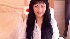 Hey small tit brunette Helga Muah aka Jessy, why not strip and tease in lingerie and stockings?